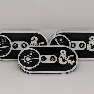 Dial de salud/daño de D&D de 0 a 499 - Colores personalizados - Contador - RPG - DND - Dungeons and Dragons - Juego de rol - Regalos para jugadores - Triple dígito