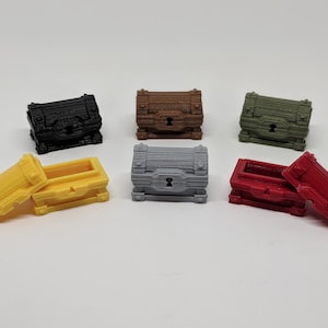 Baús de Tesouro de Masmorras - Personalizados - Cores - Jogo de Tabuleiro - Token de Busca - Descent - Gloomhaven - DnD - D&D - Dungeons and Dragons - Presente de Jogador