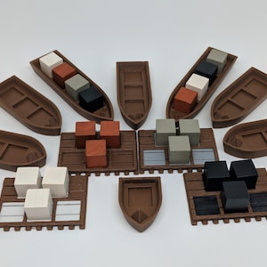 Imhotep Boats and Sleds Upgrade - Raft - Token - Boardgame - Board Game - Custom - Replacment - Gamer Gifts