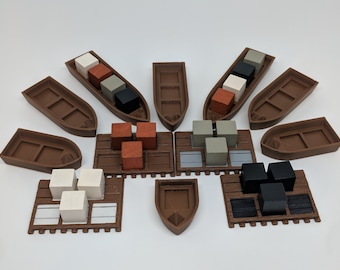 Imhotep Boats and Sleds Upgrade - Raft - Token - Boardgame - Board Game - Custom - Replacment - Gamer Gifts