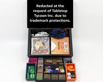 Tiny Epic Crimes & Kingpins Insert for Sleeved Cards (unofficial) - 3D Printed Board Game Organizer
