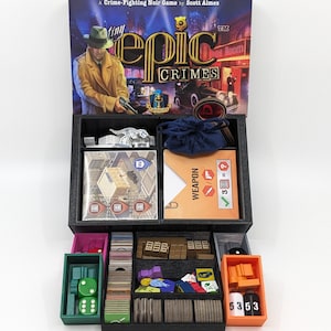 Tiny Epic Crimes and Kingpins Expansion Combined (Sleeved) Insert - Custom - Divider - Sorter - Card Game - Token - Gamer Gifts