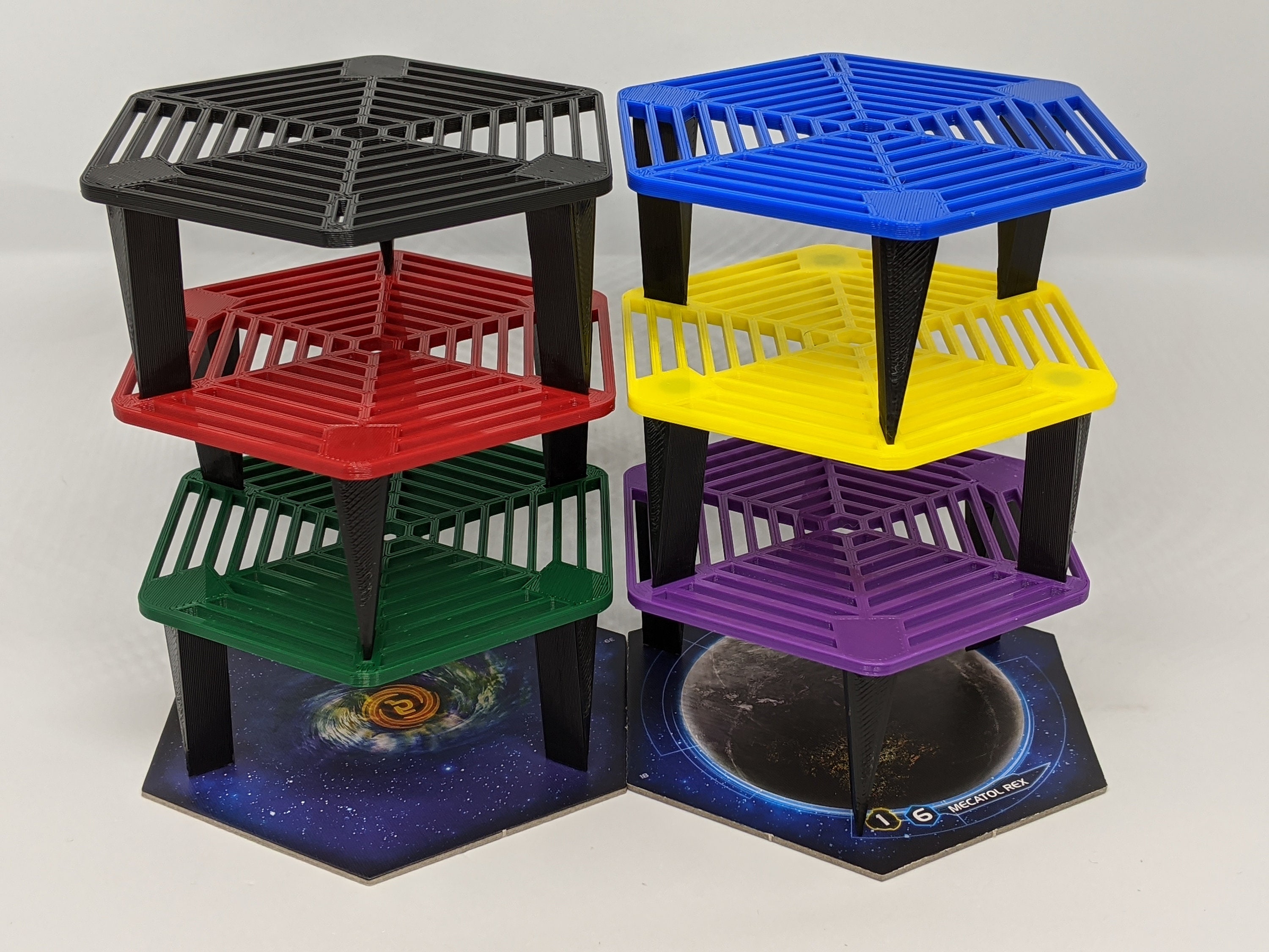 Soportes De Flota | 6 Piezas De 3.661 In | Patas De Acero Y Patas De Goma | Compatible Con Twilight Imperium 4, TI4 Codex, Eclipse: 2nd Dawn Para The Galaxy