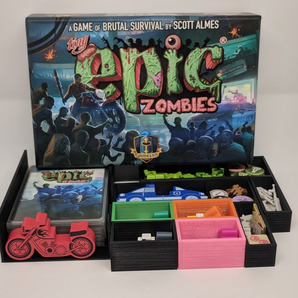 Tiny Epic Zombies (Sleeved) Insert Upgrade - Custom - Divider - Sorter - Card Game - Token - Gamer Gifts