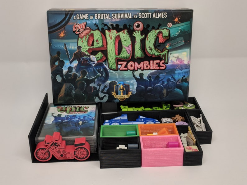 Tiny Epic Zombies Sleeved Insert Upgrade Custom Divider Sorter Card Game Token Gamer Gifts image 1