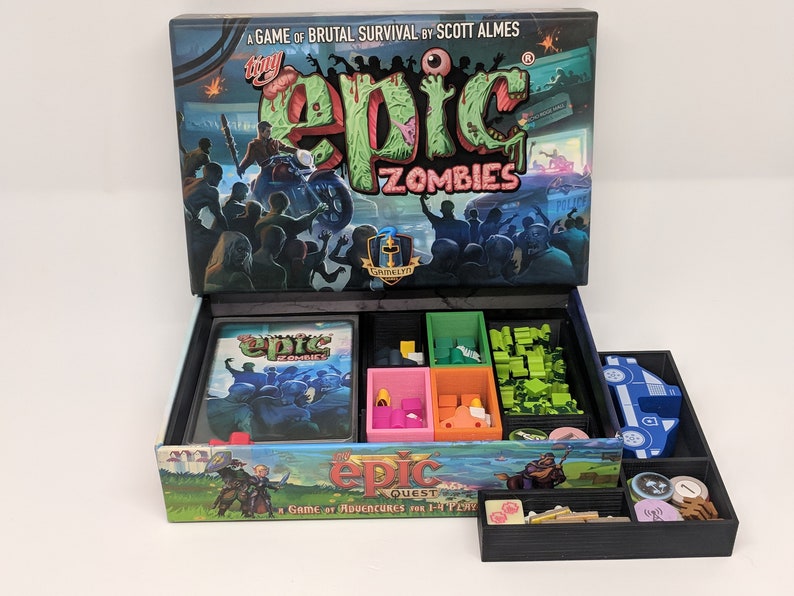 Tiny Epic Zombies Sleeved Insert Upgrade Custom Divider Sorter Card Game Token Gamer Gifts image 2