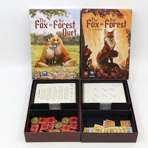 Mise à niveau du renard dans la forêt - Duo - Personnalisé - Intercalaire - Trieur - Pochettes - Jeu de cartes - Jeton - Cadeaux pour joueur