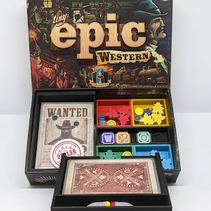 Tiny Epic Western (Sleeved) Insert Upgrade - Custom - Divider - Sorter - Card Game - Token - Gamer Gifts