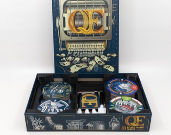 QE Insert Upgrade - Quantitative Easing - Fits Commodities Expansion - Custom - Divider - Sorter - Sleeved - Card Game - Token - Gamer Gifts