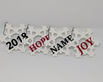 Meeple Snowflake Christmas Tree Ornament - Custom Text - Decoration - xmas - x-mas - Gamer Gifts