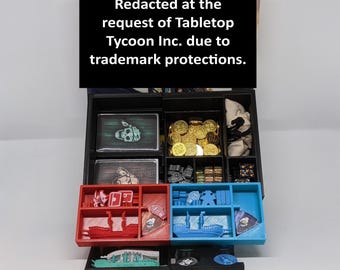 Tiny Epic Pirates & Curse of Amdiak Insert for Sleeved Cards (unofficial) - 3D Printed Board Game Organizer