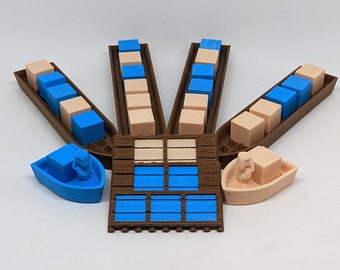 Imhotep Board Game: 5-6 Player Boats and Sleds Upgrade - 3D Printed
