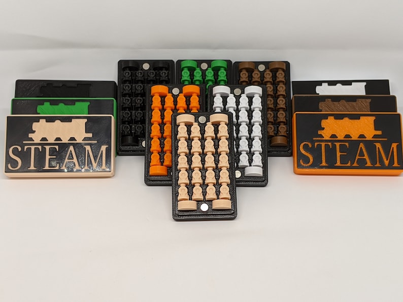 Steam: Rails to Riches Token Upgrade 144 Piece Set Custom Player Trays Train Boardgame Board Game Gamer Gifts image 3