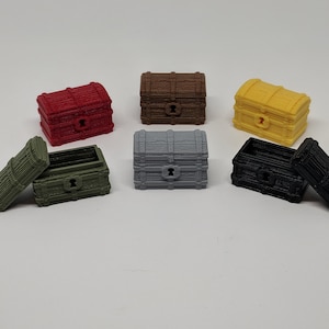 Baús de Tesouro de Masmorras - Personalizados - Cores - Jogo de Tabuleiro - Token de Busca - Descent - Gloomhaven - DnD - D&D - Dungeons and Dragons - Presente de Jogador