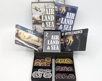 Air, Land, & Sea- Spies, Lies, and Supplies - Insert Upgrade - Duet - Custom - Divider - Sorter - Sleeved - Card Game - Token - Gamer Gifts