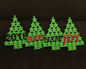 Meeple Christmas Tree Ornament - Custom Text - Decoration - xmas - x-mas -Gamer Gifts