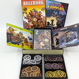 Critters at War - Aire, tierra y mar - Moscas, mentiras y suministros - Mejora de inserto - Dúo - Clasificador - En funda - Juego de cartas - Ficha - Regalos para jugadores
