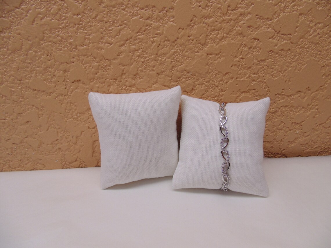 White Linen Jewelry Display Pillow for Bracelets or Watches Etsy