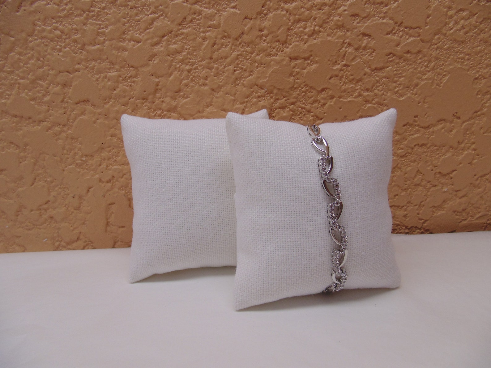 White Linen Jewelry Display Pillow for Bracelets or Watches Etsy