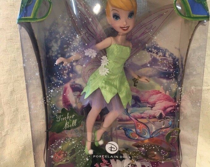 Disney Fairies Tinker Bell Porcelain Doll Brass Key Keepsakes Etsy