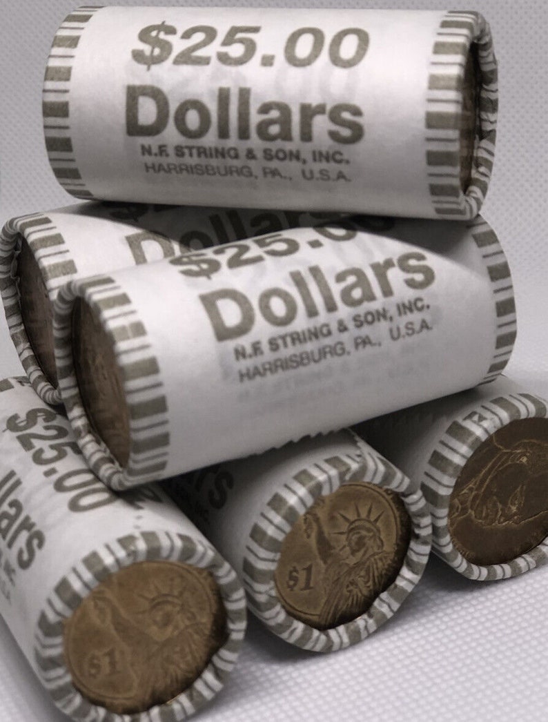 One Unsearched Dollar Roll. Bank Wrapped Coin Roll. Etsy