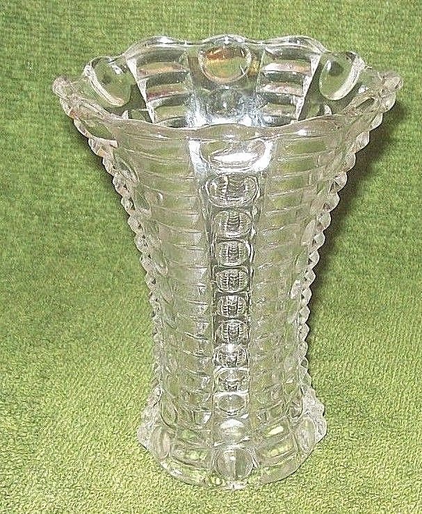 Vintage Depression Glass Bubble And Ribbed Design Vase Set Of Etsy