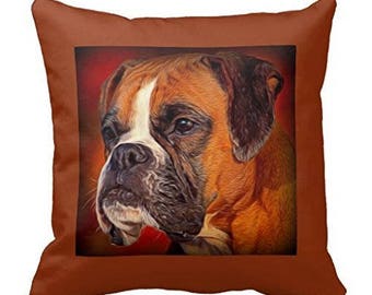 Boxer Dog Throw Pillowcase 18x18