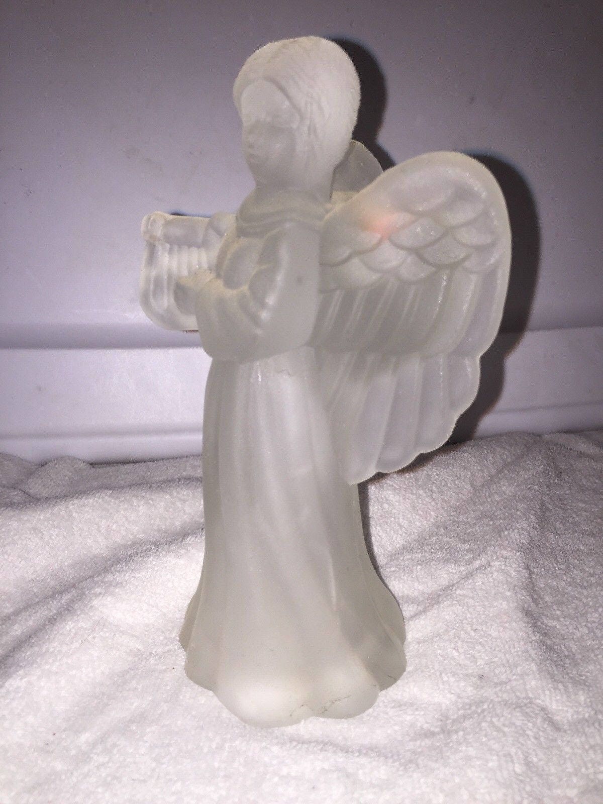 Pressed Frosted Glass Angel Candle Holder Etsy Canada