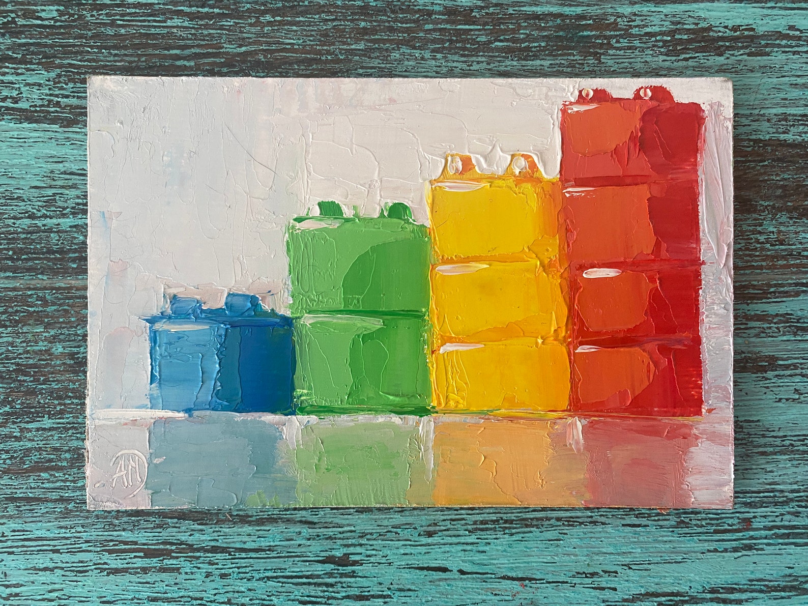 Lego Artwork Original Toy Painting by 4X 6 by Etsy