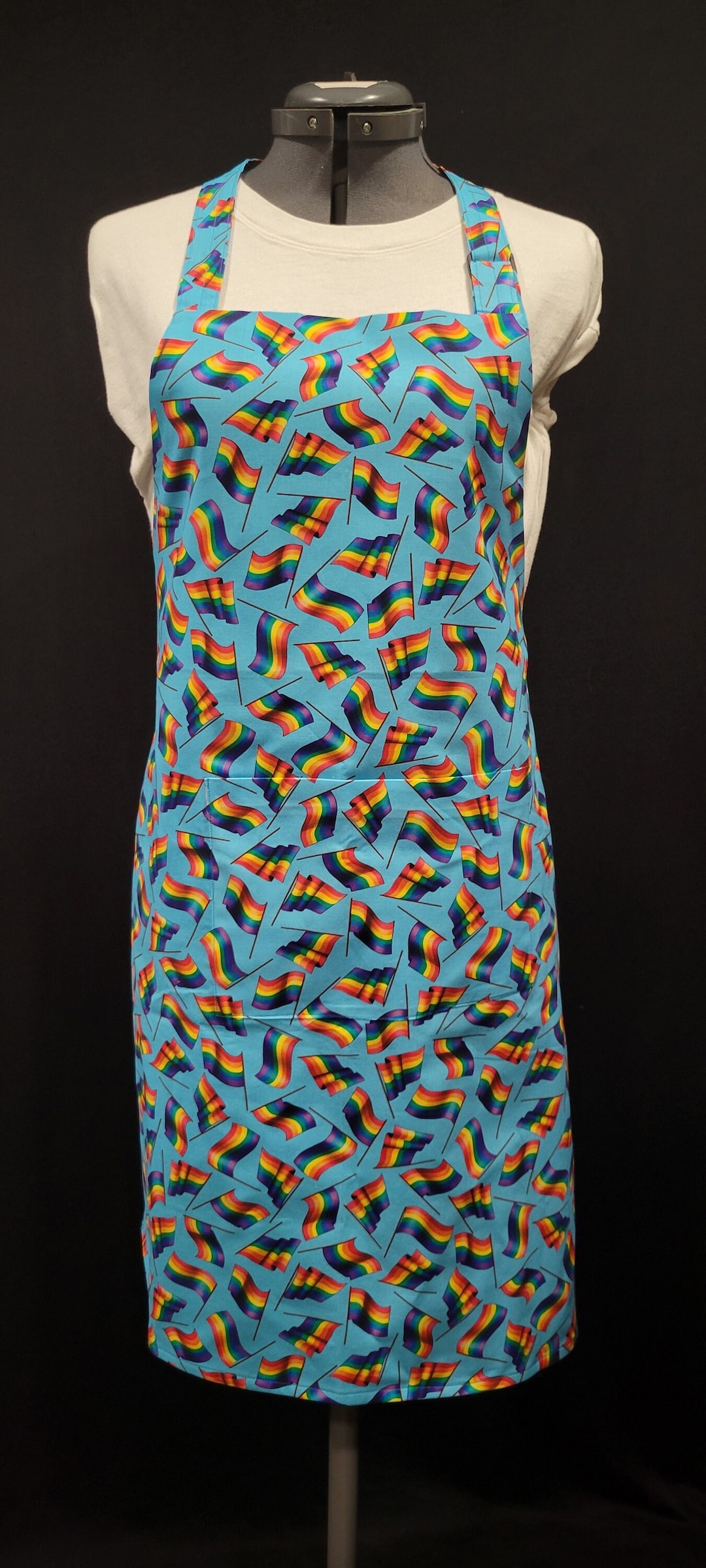 Rainbow Flags BLUE Gaypron With LINING! by Lynn - Fashionable Aprons ...