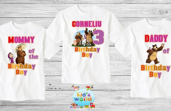 Masha and the bear birthday shirt Clearance