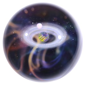 38mm Galaxy Glass Marble, Opal Space Glass Sphere, Cosmic glass decoration, Unique Gift