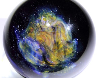 Unique Gift, 47mm Nebula Galaxy Glass Marble, Nebula Space Glass Sphere, Cosmic Glass Decoration