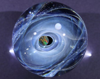 Unique Gift - 49mm Galaxy Glass Marble, Opal Space Glass Sphere, Cosmic Glass Decoration
