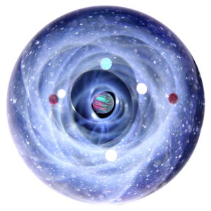 50mm Galaxy Glass Marble, Opal Space Glass Sphere, Cosmic glass decoration, Unique Gift
