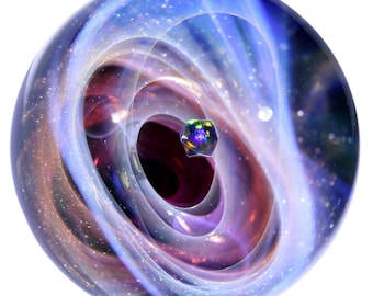 54mm Icosahedron Opal Galaxy Glass Marble, Opal Space Glass Sphere, Cosmic glass decoration, Unique Gift