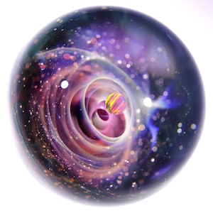 40mm Galaxy Glass Marble, Opal Space Glass Sphere, Cosmic glass decoration, Unique Gift