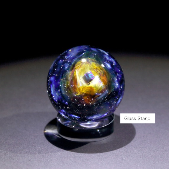 41mm Cube Opal Nebula Galaxy Glass Marble, Space Sphere Object