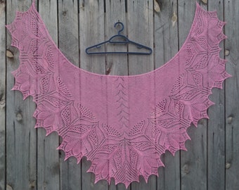 Large pink wedding shawl, The best wedding gift for bride, Big knitted pink wedding wrap, Large lace Colchicum shawl, Handmade knitted wrap