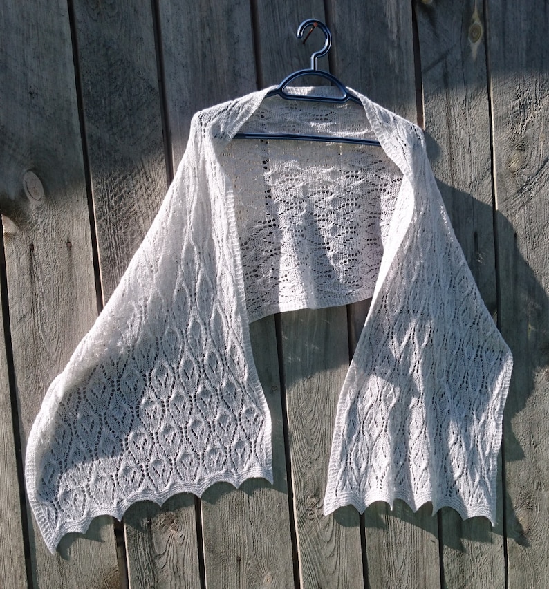 Knitted Lace Stole Lace Wool Wrap Knitted Wool Stole Etsy