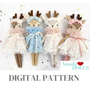 Fawn Deer Sewing Pattern, Handmade Doll, Digital Pattern Download, Plush Toy Pattern, Heirloom Doll, Cloth Fabric Doll