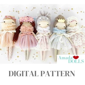 Modello di cucito per bambole, bambola fatta a mano, download di modelli digitali, modello di peluche, bambola cimelio, bambola in stoffa