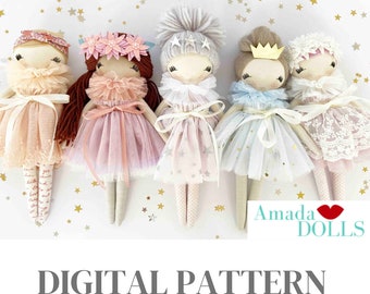 Doll Sewing Pattern, Handmade Doll, Digital Pattern Download, Plush Toy Pattern, Heirloom Doll, Cloth Fabric Doll