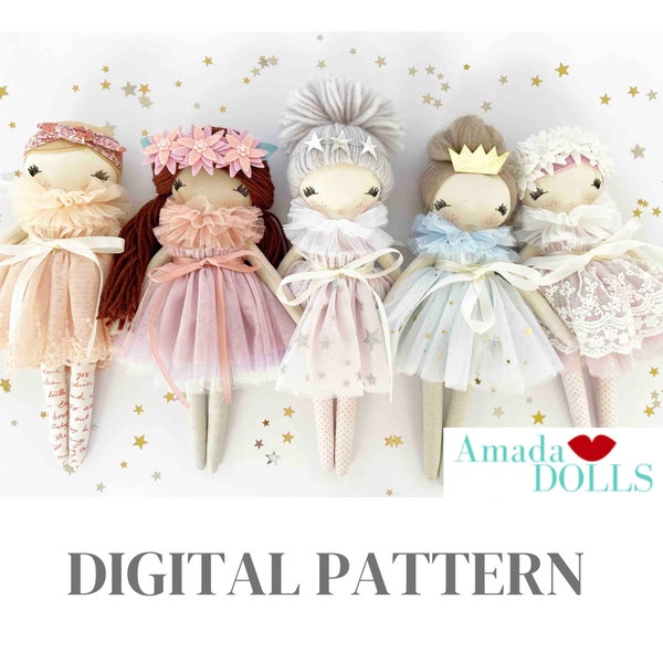 Doll Sewing Pattern, Handmade Doll, Digital Pattern Download, Plush Toy Pattern, Heirloom Doll, Cloth Fabric Doll