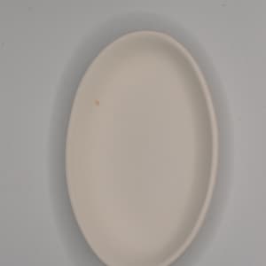 Oval soap dish in white terracotta 15x10x3.5 cm