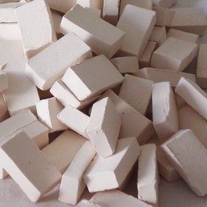 Confezione 20 pezzi Mattoncino in terracotta bianca spesso artigianale