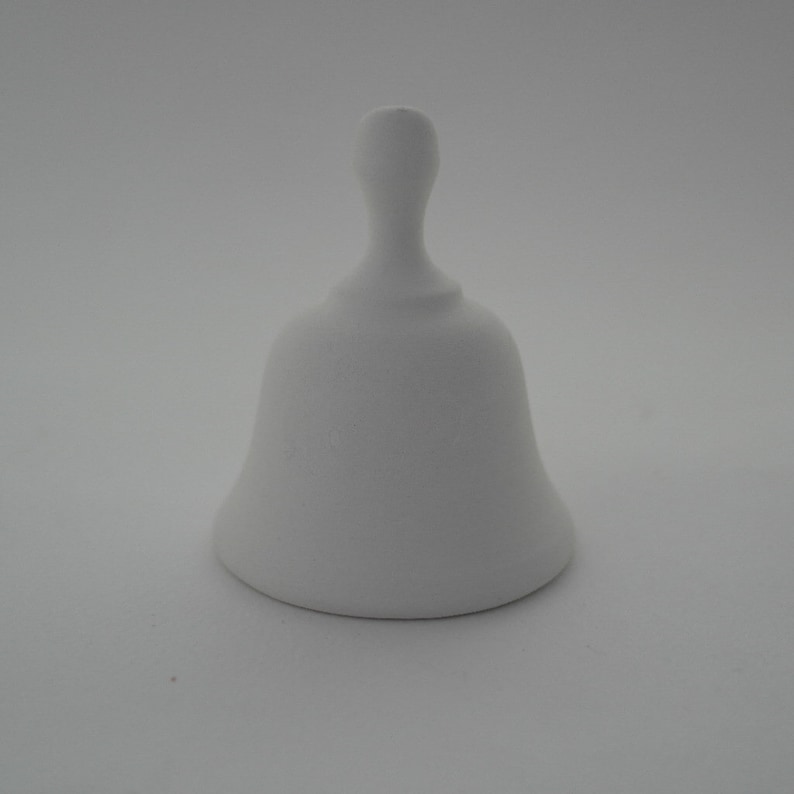 White terracotta bell with handle cm 6
