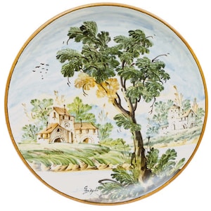Hand painted Castelli ceramic plate