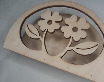 Beech wood napkin holder cm 15 x 10 x 5 flowers