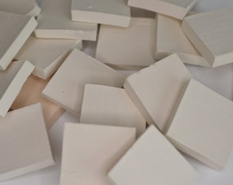 20 white terracotta tiles to decorate cm 3,3x3,3x0,6